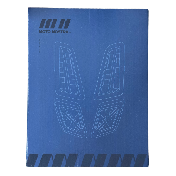 Blinker-Set vorne + hinten MOTO NOSTRA (E-Prüfzeichen) smoked / getönt für Vespa GTS 125-300 HPE ab Bj. 2023